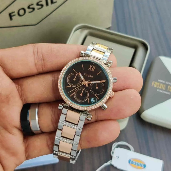 Fossi_l Carli_e – Rose Gold Two-Tone Band